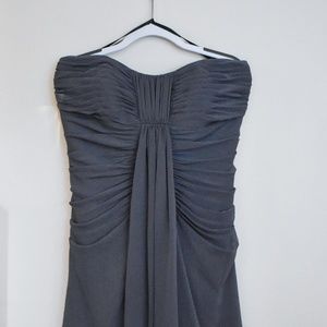 Dusty Indigo Strapless Knee-length Dress